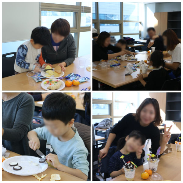 가족집단프로그램 \"유행가\" 1차 활동(화분케이크 만들기)